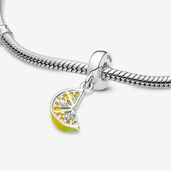 Pandora Lemon Slice Sparkling Fruit Dangle Charm - Picture 4 of 5